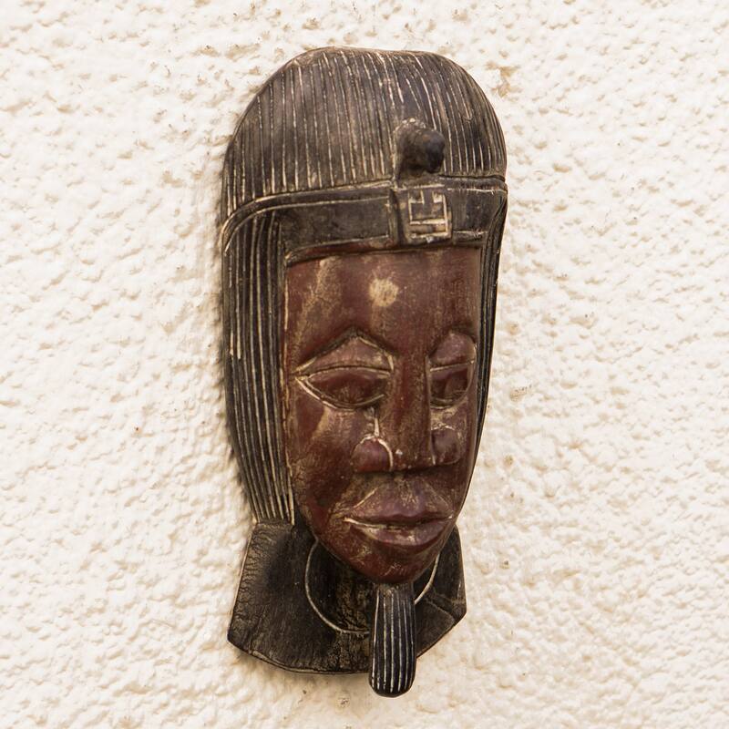 Novica Handmade King Head African Wood Mask