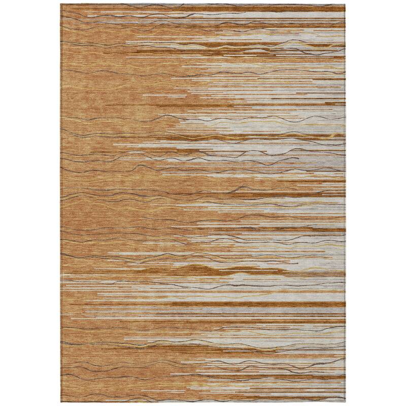 HomeRoots Striped Transitional Rectangle Outdoor Rug