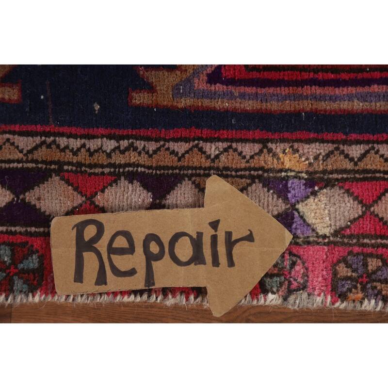 Hand Knotted Oriental 100% Wool Carpet Traditional Tribal Pink Meshkin Area Rug - 9' 11'' X 4' 7''