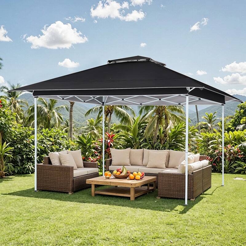 AVAWING 10x10 Pop Up Canopy Tent - Instant Shelter with UV Protection for Outdoor Events, Beach - Heavy Duty Steel Frame - Standard - Black
