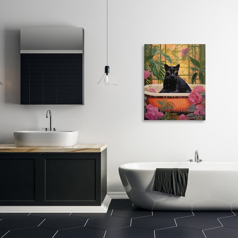 Stupell Lush Tropics Panther Bath Canvas Wall Art Design By Heidi Kuntz