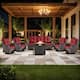 Option Brown Wicker Red Cushion
