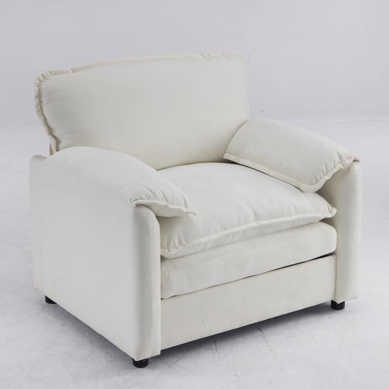 Chenille Oversized Lounge Chair with Thick Cushions and High Back Support Wide Seat