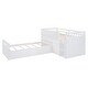 preview thumbnail 47 of 46, L-shaped Combination Twin Loft Bed and Twin Platform Bed with 7 Drawers and Full Guardrails for Bedroom