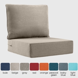 Outdoor Deep Seat Cushion 24 x 24 x Inch Grey Inch On