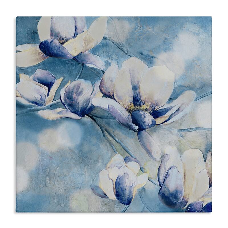 Stupell Blue Flowers & Bokeh Canvas Wall Art Design By Carol Robinson - 36 x 36