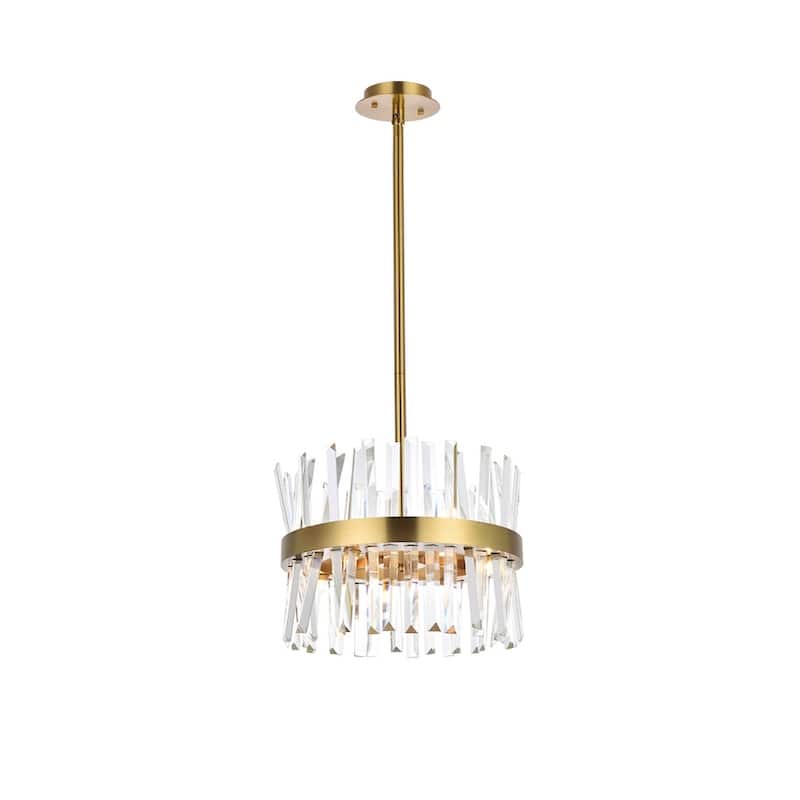 Indigo Home 16 inch crystal round pendant light - Gold