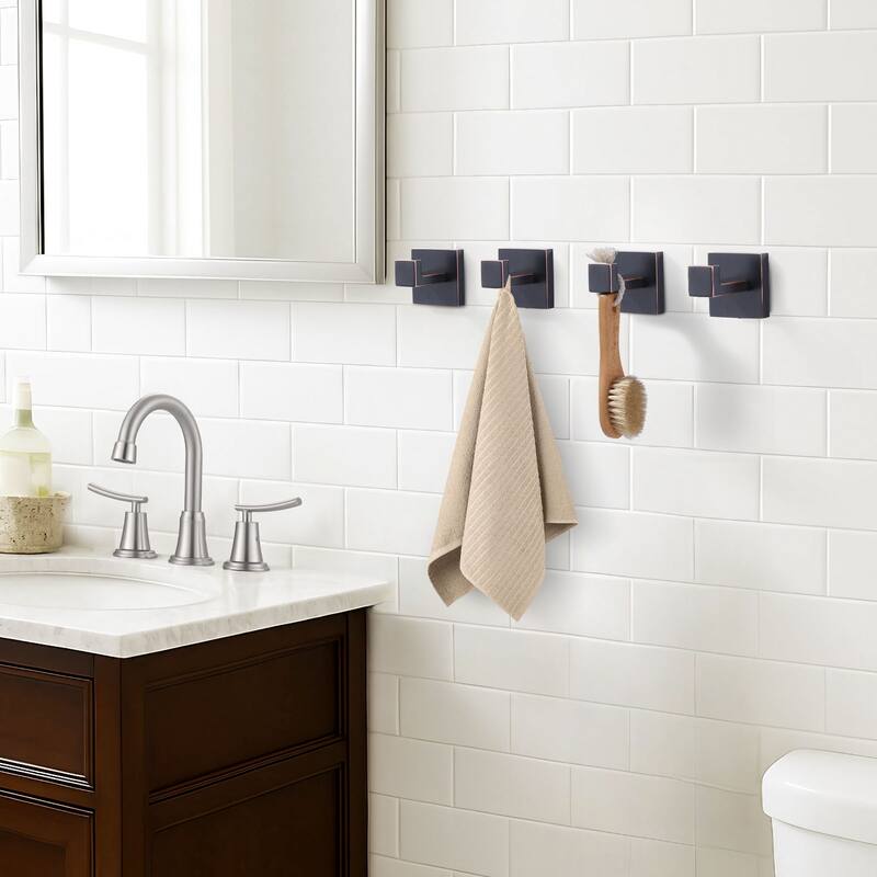 WOWOW J-Hook Wall Mount Robe/Towel Hook 4PCS