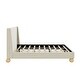 preview thumbnail 7 of 5, Queen Size Wooden Bed Frame,Velvet Upholstered Platform Bed,Cream
