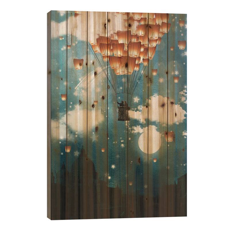 Where All The Wishes Come True Print On Wood by Paula Belle Flores - Multi-Color - 40x26x1.5