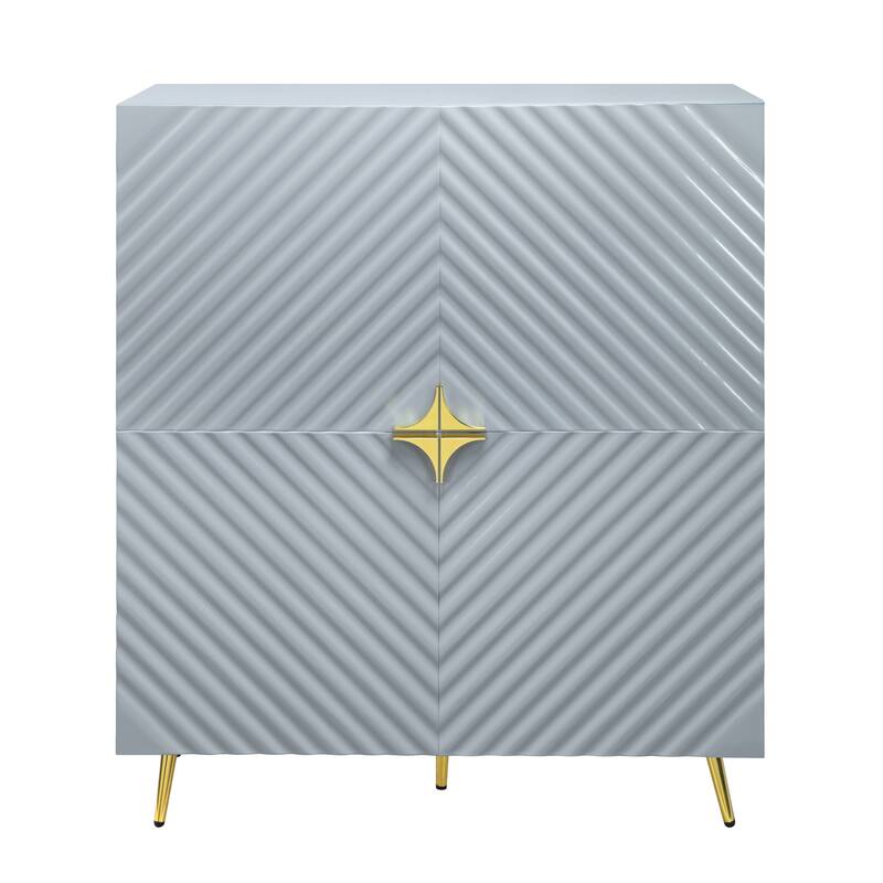 Accent Cabinet in Gray High Gloss Finish AC01032