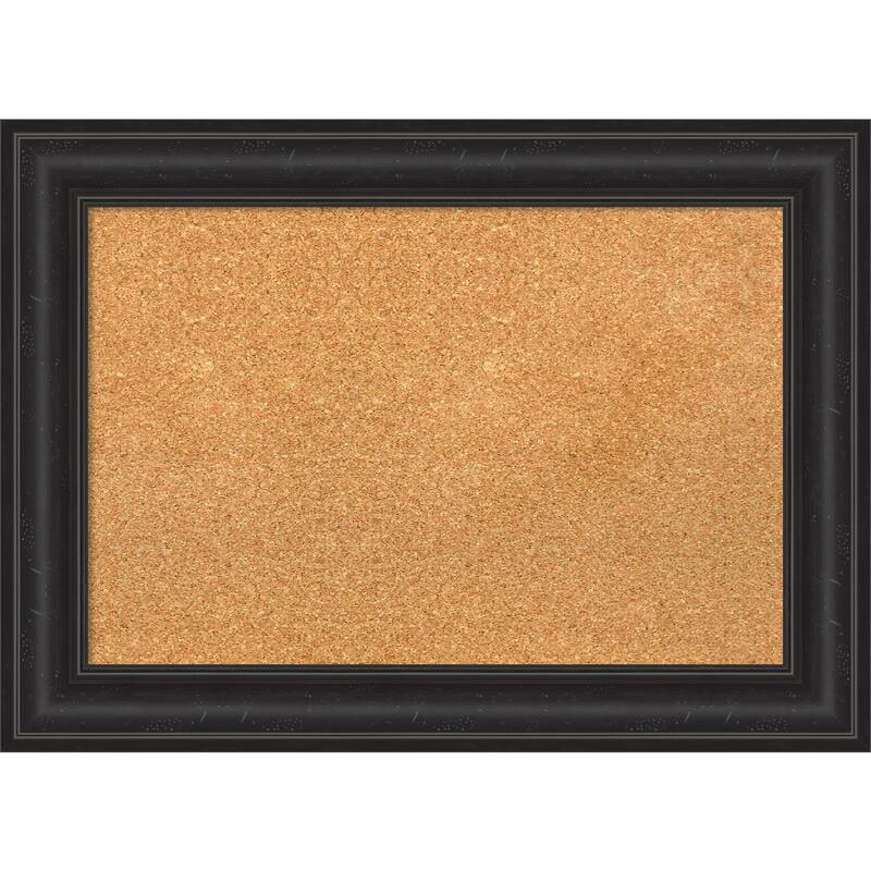 Shipwreck Black Framed Cork Bulletin Memo Board - 29-Inch x 21-Inch