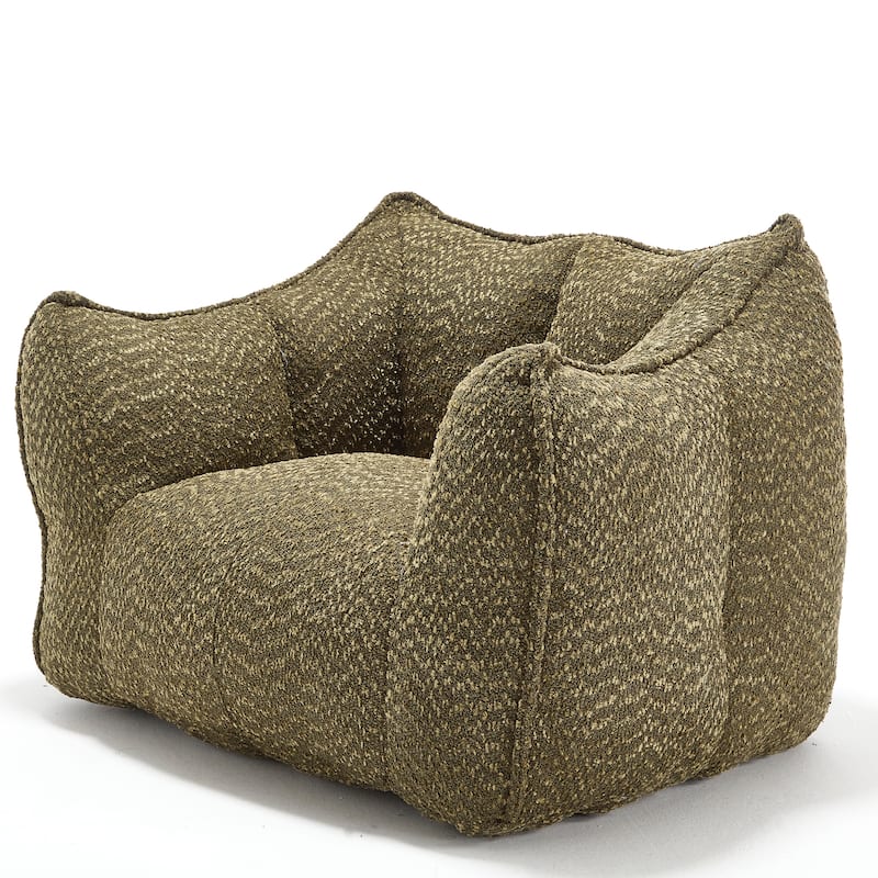 Chenille Square Lounge Chair with Armrests and High Resilience Foam Seat