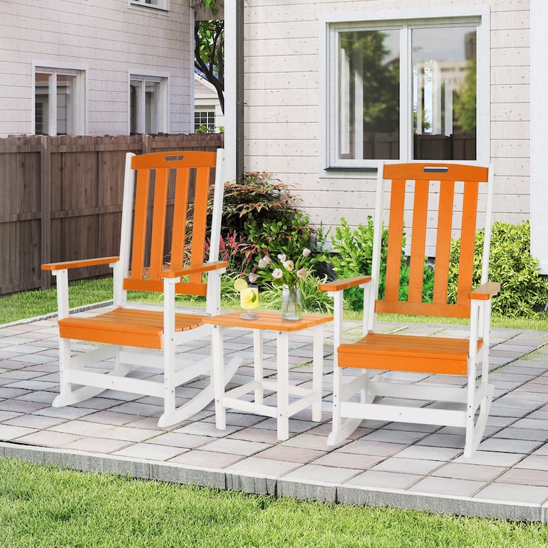 Aoodor Outdoor Rocking Chair, Ergonomic HDPE Rockers with All-Weather Design for Patio or Porch - N/A