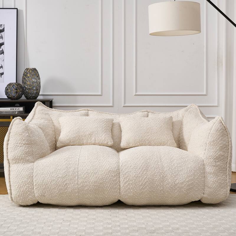 Beanbag Chair with High Resilience Foam Core. The Square Recliner Sofa Is Ideal for Family Members And Friends Engaged in Games