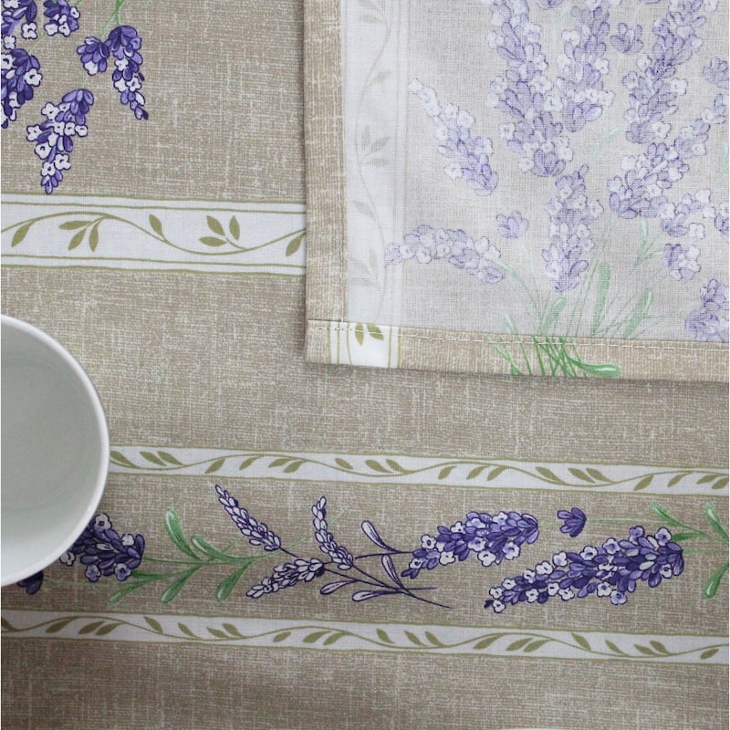 Wipeable Spill Resistant Provencal Cotton Cannes Collection Tablecloth