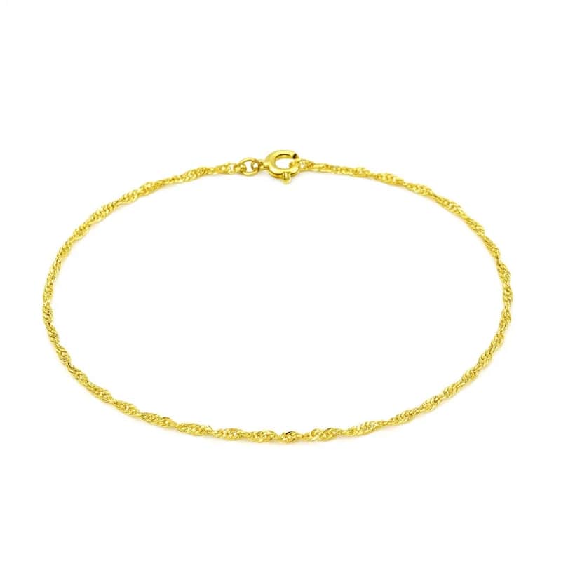 MayaMila 10k Yellow Gold Singapore Bracelet 1.5mm