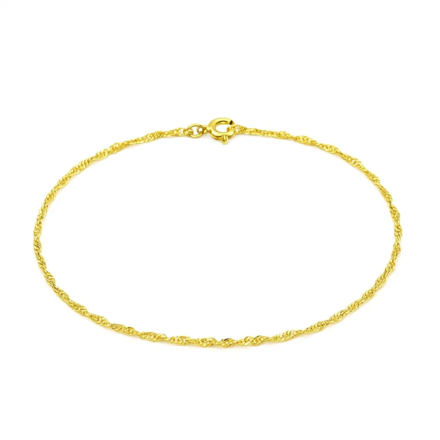 MayaMila 10k Yellow Gold Singapore Bracelet 1.5mm