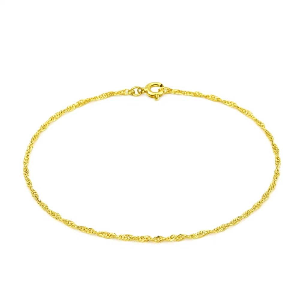 MayaMila 10k Yellow Gold Singapore Bracelet 1.5mm