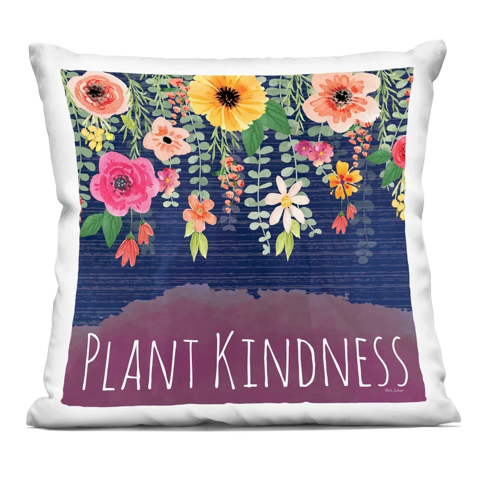 Stupell Plant Kindness with Florals Decorative Printed Throw Pillow Design by Nicole DeCamp
