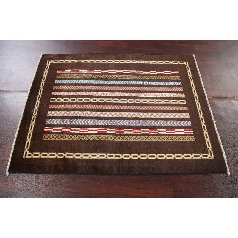 Brown Moharramat Oriental Home Decor Area Rug Hand-knotted Wool Carpet - 3'9" x 5'0"