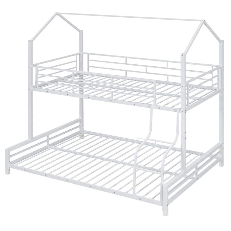 Twin over Full Size Metal House Bunk Bed
