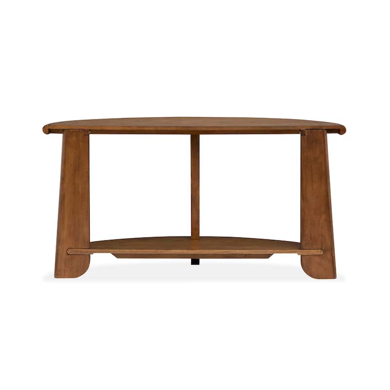 Magnussen Home Tanner Tawny Brown Demilune Sofa Table - 54''W x 17''D x 28''H