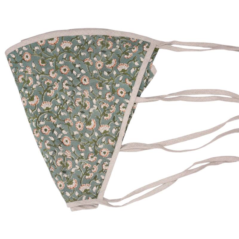 Fabdivine Hand Block Floral Soft Pure Linen Fabric Home Décor Christmas Tree Skrit