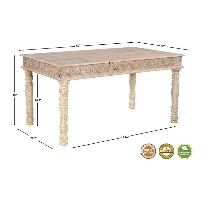 Milton Carved Solid Wood Dining Set