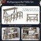 preview thumbnail 7 of 20, Home Kitchen Dining Bar Table Set with 3 Padded Stools Multi-Functional Solid Wood Breakfast Nook with USB Ports & Power Strip