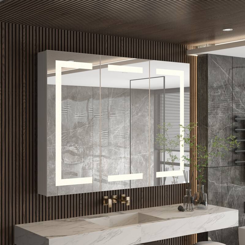 Wall LED Bathroom Cabinet with Lighting and Defogger Medicine Cabinet