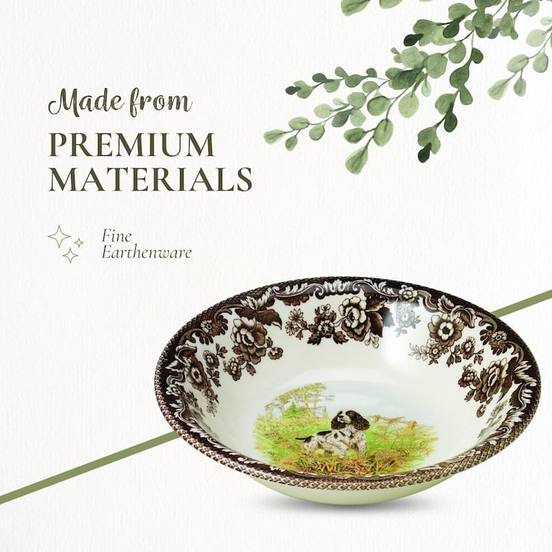 Spode Woodland Ascot Cereal Bowl Assorted Dogs - 8 Inch