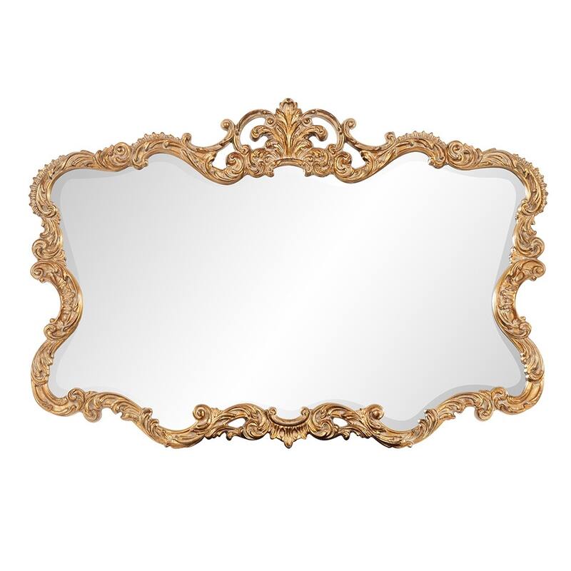 HomeRoots 27" Gold Ornate Scroll Framed Accent Mirror - 38