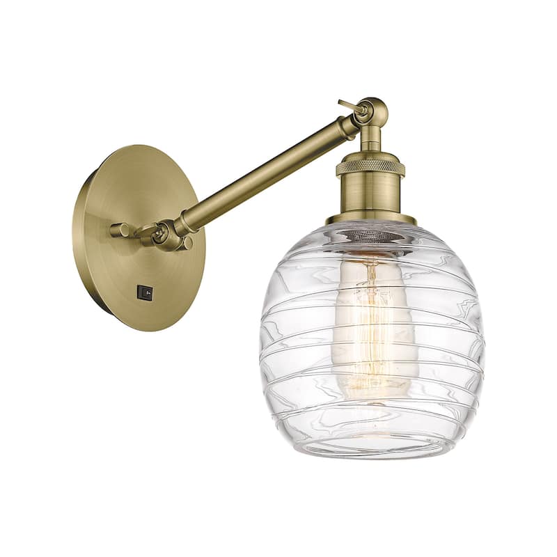 Innovations Lighting 317-1W-13-6 Belfast Sconce Belfast 13" Tall Wall - Antique Brass / Deco Swirl
