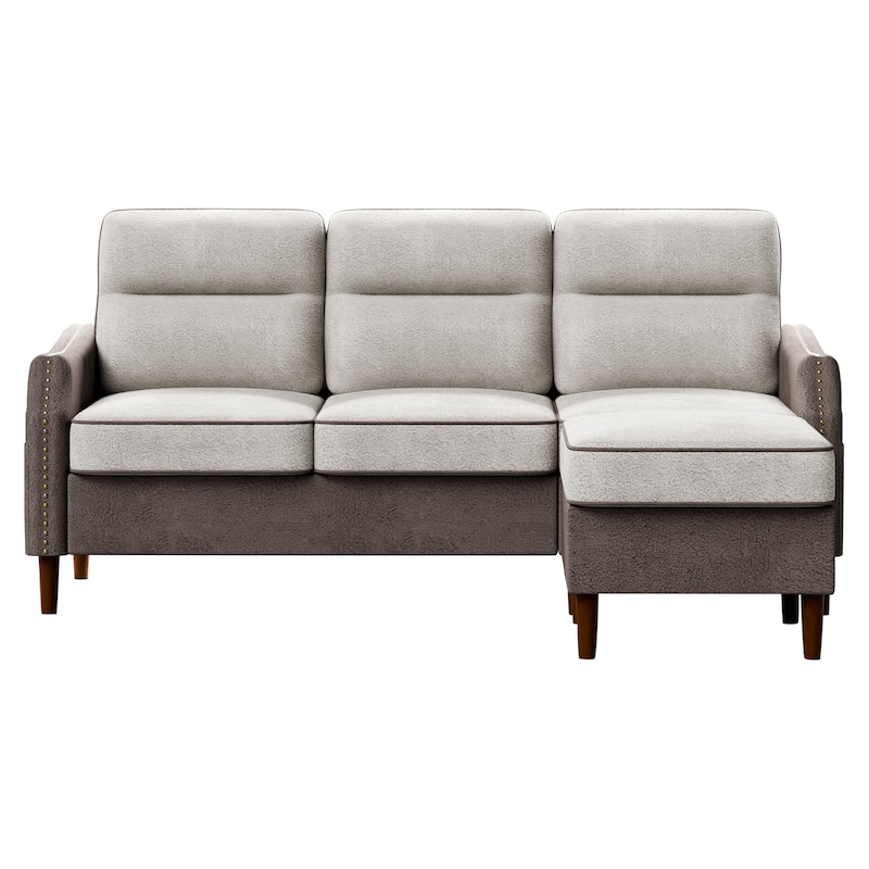 Futzca 78” L Shaped Sofa Couch with Ottoman and Side Storage Bag