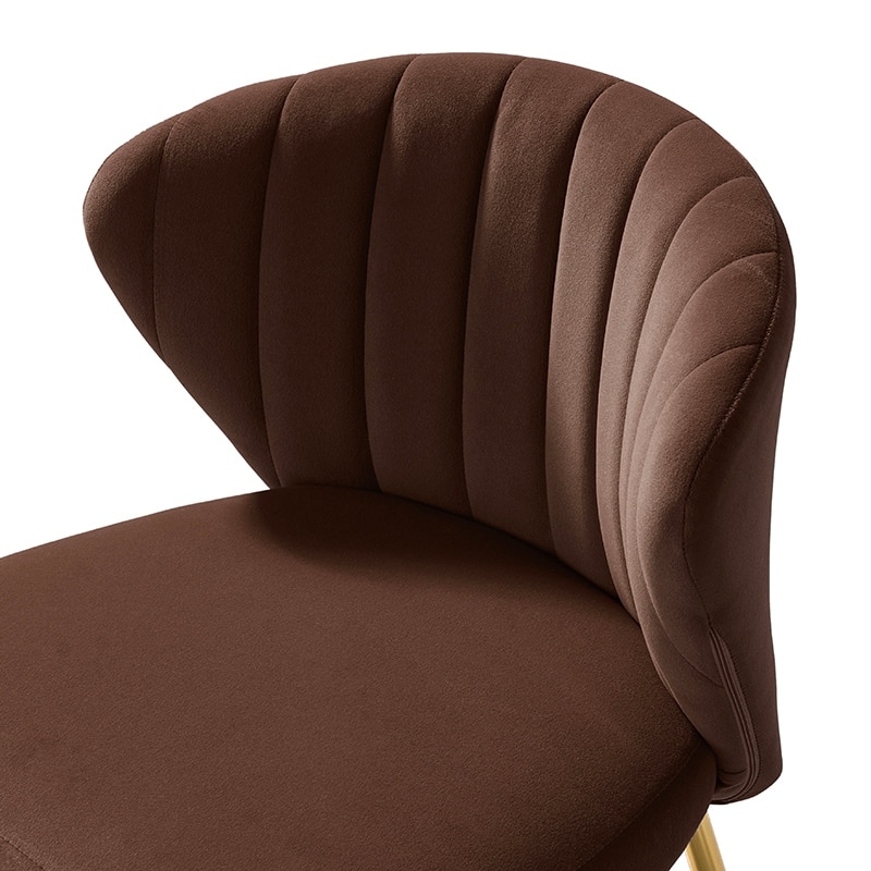 Aruna 20" Modern Velvet Tufted Back Accent Chair with Metal Legs by HULALA HOME