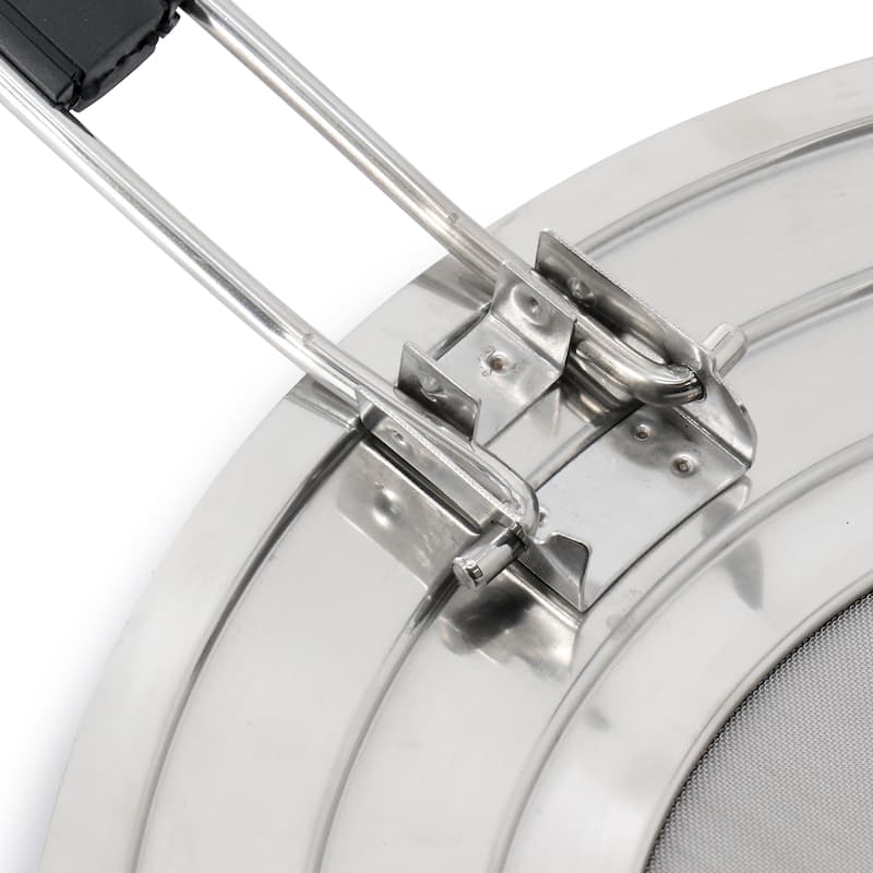 Oster Baldwyn 12 Inch Round Stainless Steel Splatter Guard with Foldable Handle