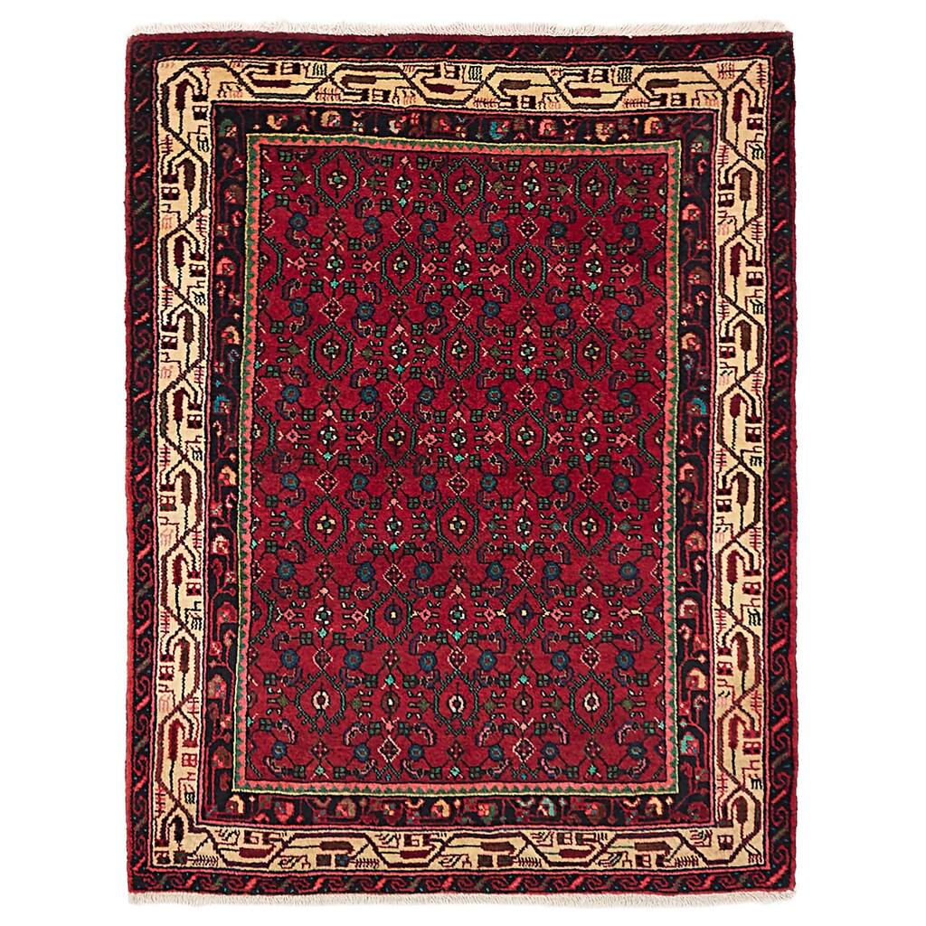 ECARPETGALLERY Hand-knotted Andelz Red Wool Rug - 3'5 x 4'7