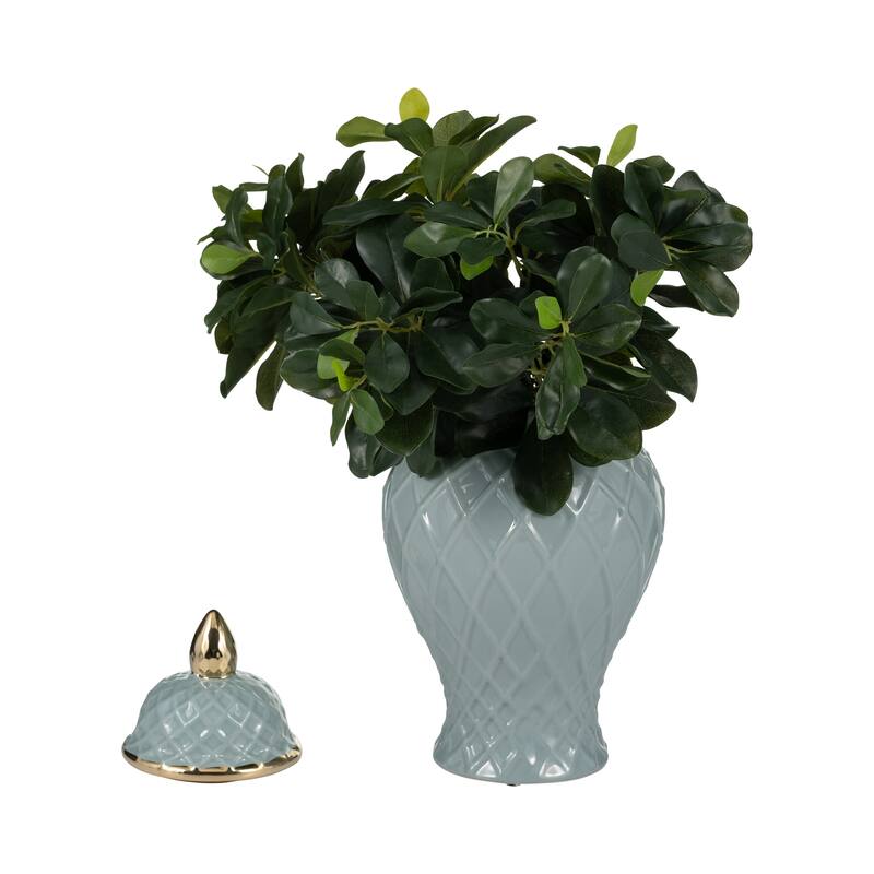 Sagebrook Home Gold Accented Glam Ginger Jar with Lid