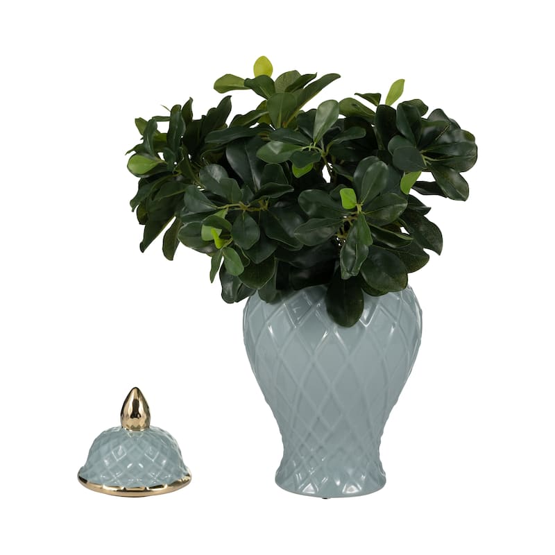 Sagebrook Home Gold Accented Glam Ginger Jar with Lid