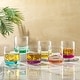 preview thumbnail 2 of 5, JoyJolt Hue Colored Double Old Fashion Whiskey Glass Tumbler - 10 oz - Set of 6 - 10 oz.