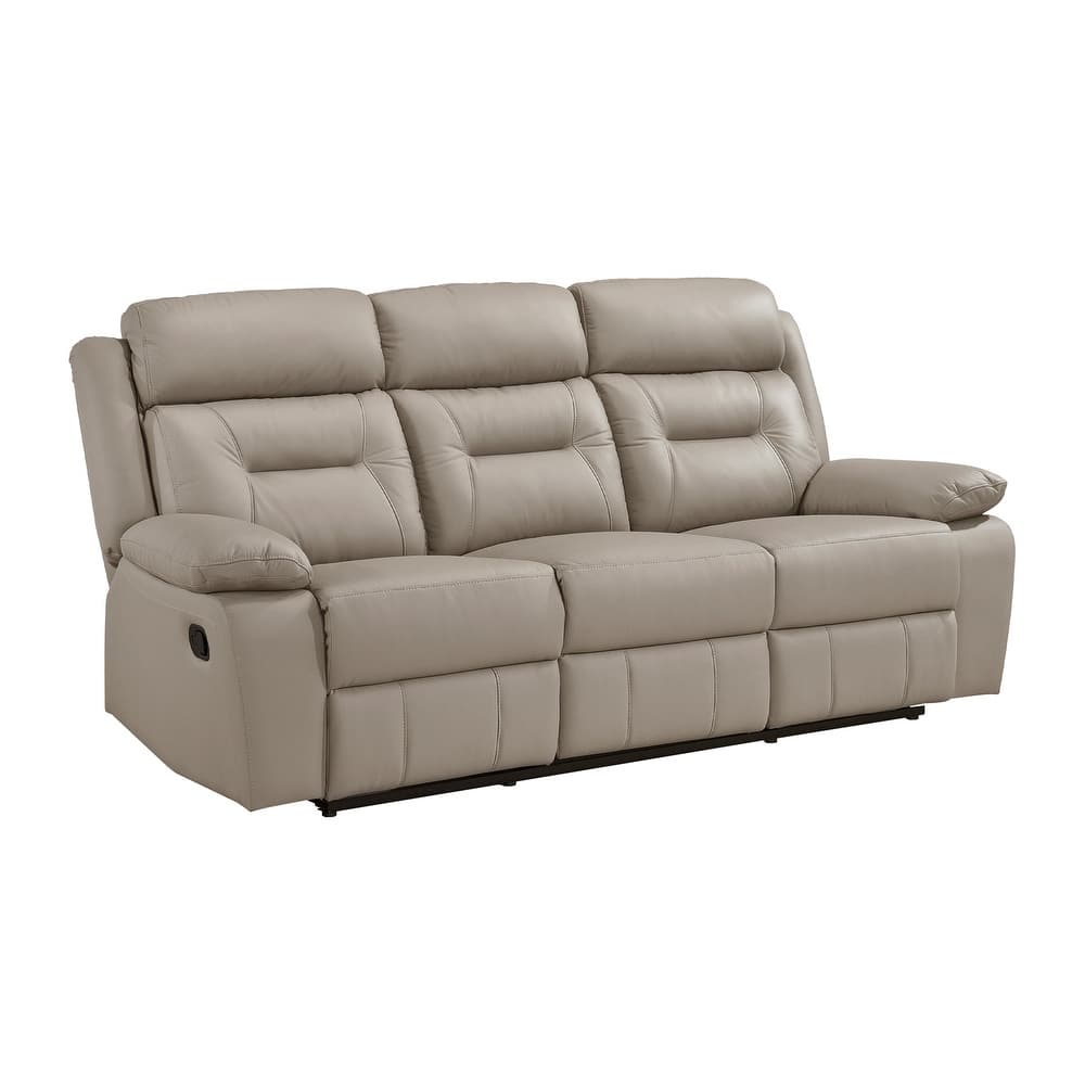 Freemont & Park Papyrus Leather Match Manual Double Reclining Sofa