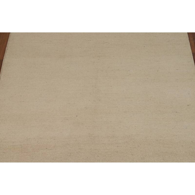 Gabbeh Modern Rug Oriental Beige Handmade Wool Carpet - 5'1"x 6'6"