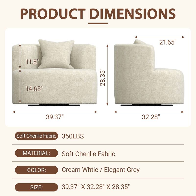 Accent Chair with Pillow, Modern Living Room Chairs