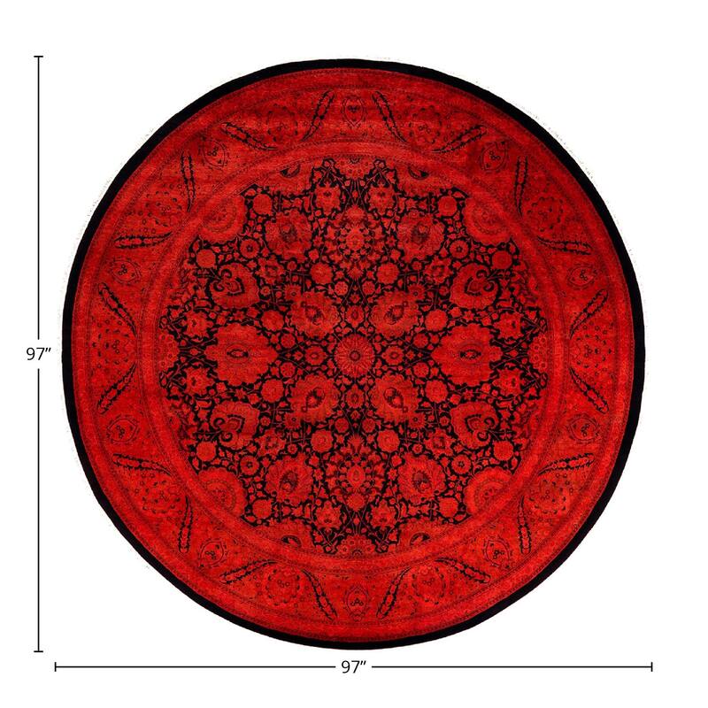 Fine Vibrance, One-of-a-Kind Hand-Knotted Area Rug - Orange, 8' 1" x 8' 1" - 8' 1" x 8' 1"