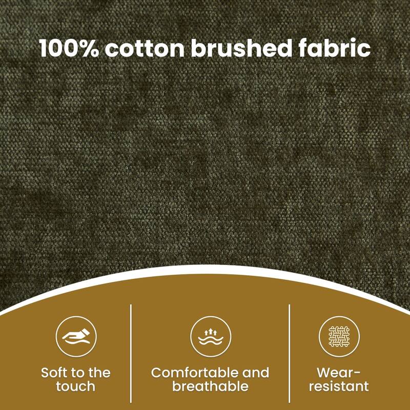 Oversized Single Sofa Chair with Ottoman, Double-Layer Seat Cushion, Chenille Fabric Lounge Chair, Living Room Reading Chair