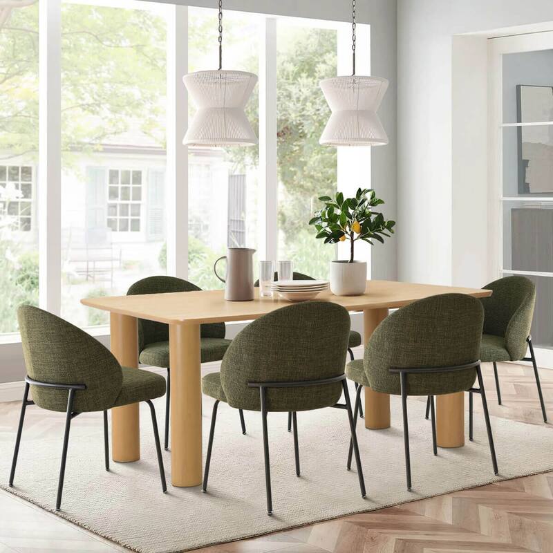 Upholstered Dining Chairs(Set of 6) - Olive