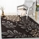preview thumbnail 5 of 41, SAFAVIEH Florida Shag Seeta Floral Area 1.2-inch Thick Rug 3'3" x 5'3" - Dark Brown/Grey - Rectangle
