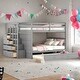 preview thumbnail 2 of 11, Full Over Full Elegant Bunk Bed with Twin Size Trundle & Staircase,Built-In Storage,Sophisticated & Practical Bunk Bed