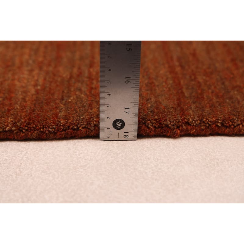 ECARPETGALLERY Hand Loomed Kashkuli Gabbeh Burnt Orange Wool Rug - 5'0 x 7'8